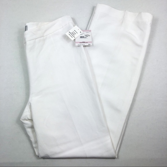 NWT Kasper Linen Straight Leg Pants | Lily White | Size 6 - Picture 3 of 11